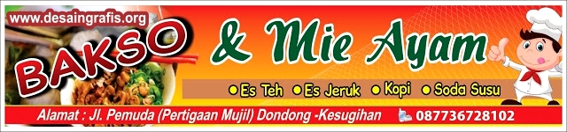  Desain Banner Bakso dan Mie Ayam cdr