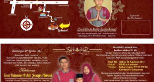 Desain Undangan Khitan Full Color Merah Maron cdr