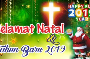 Desain Banner Selamat Natal dan Tahun Baru 2019 cdr