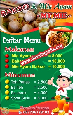 Desain Banner Bakso dan Mie Ayam cdr desain banner bakso dan mie ayam cdr