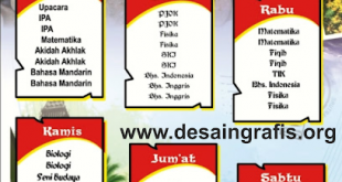 Desain Jadwal Pelajaran Menarik Kreatif Keren cdr