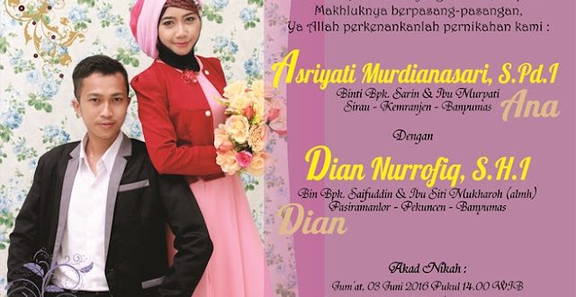 Desain Undangan Pink Ungu Muda Full Color cdr