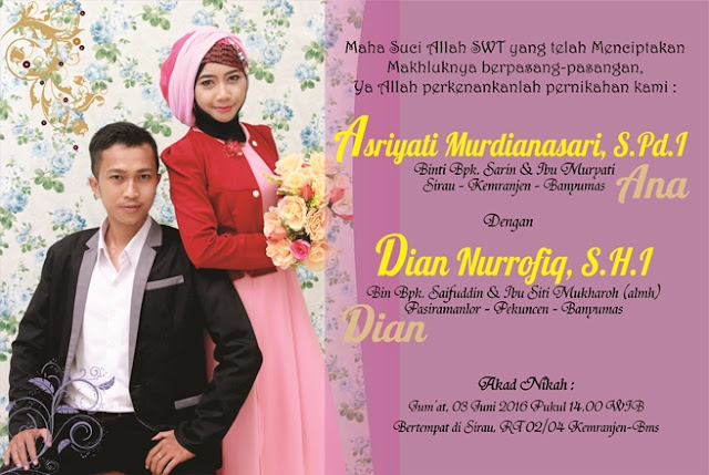 Desain Undangan Pink Ungu Muda Full Color cdr