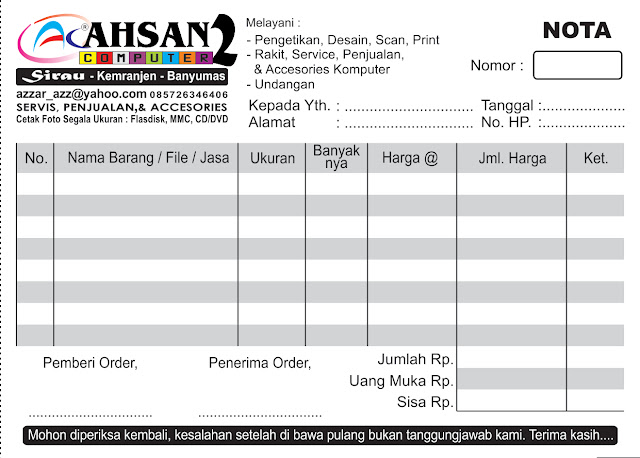 Desain Nota cdr