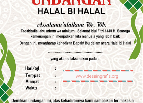 Contoh Desain undngan halal bihalal cdr