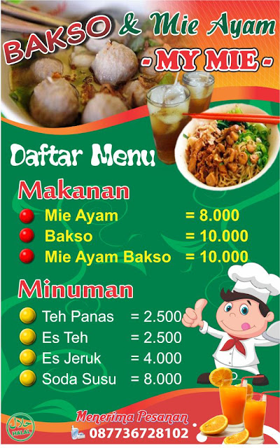 Desain Banner Bakso dan Mie Ayam cdr