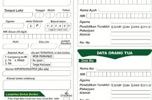 Desain Formulir Pendaftaran Peserta Didik Baru (PPDB) SD/MI cdr