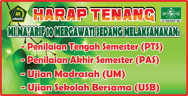 Desain Banner Harap Tenang Ada Ujian cdr