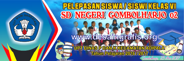 Desain banner perpisahan sekolah cdr terbaru