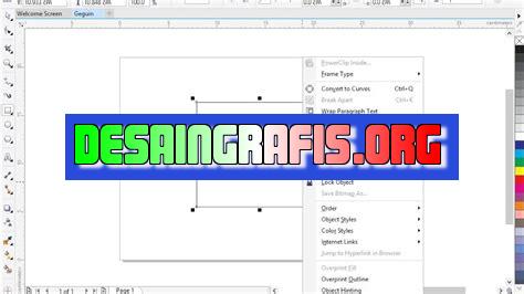 cara menghilangkan garis teks pada coreldraw