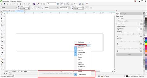 cara mengembalikan menu coreldraw seperti semula