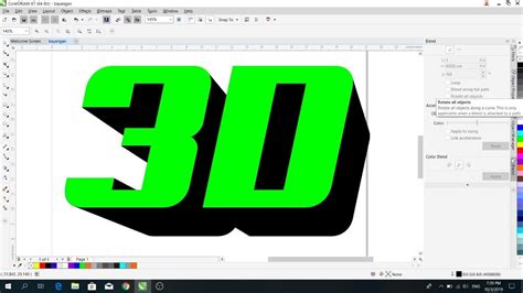 cara membuat huruf 3d di coreldraw x7