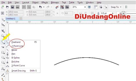 cara membuat garis melengkung di coreldraw x7