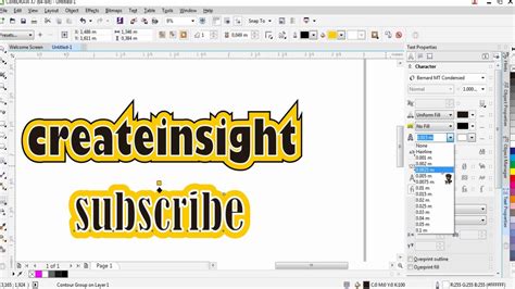 cara membuat garis tepi tulisan di coreldraw