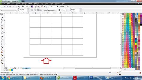 cara membuat tabel pada coreldraw