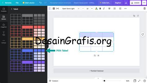 cara buat tabel di canva