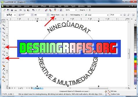 cara buat tulisan melengkung di coreldraw